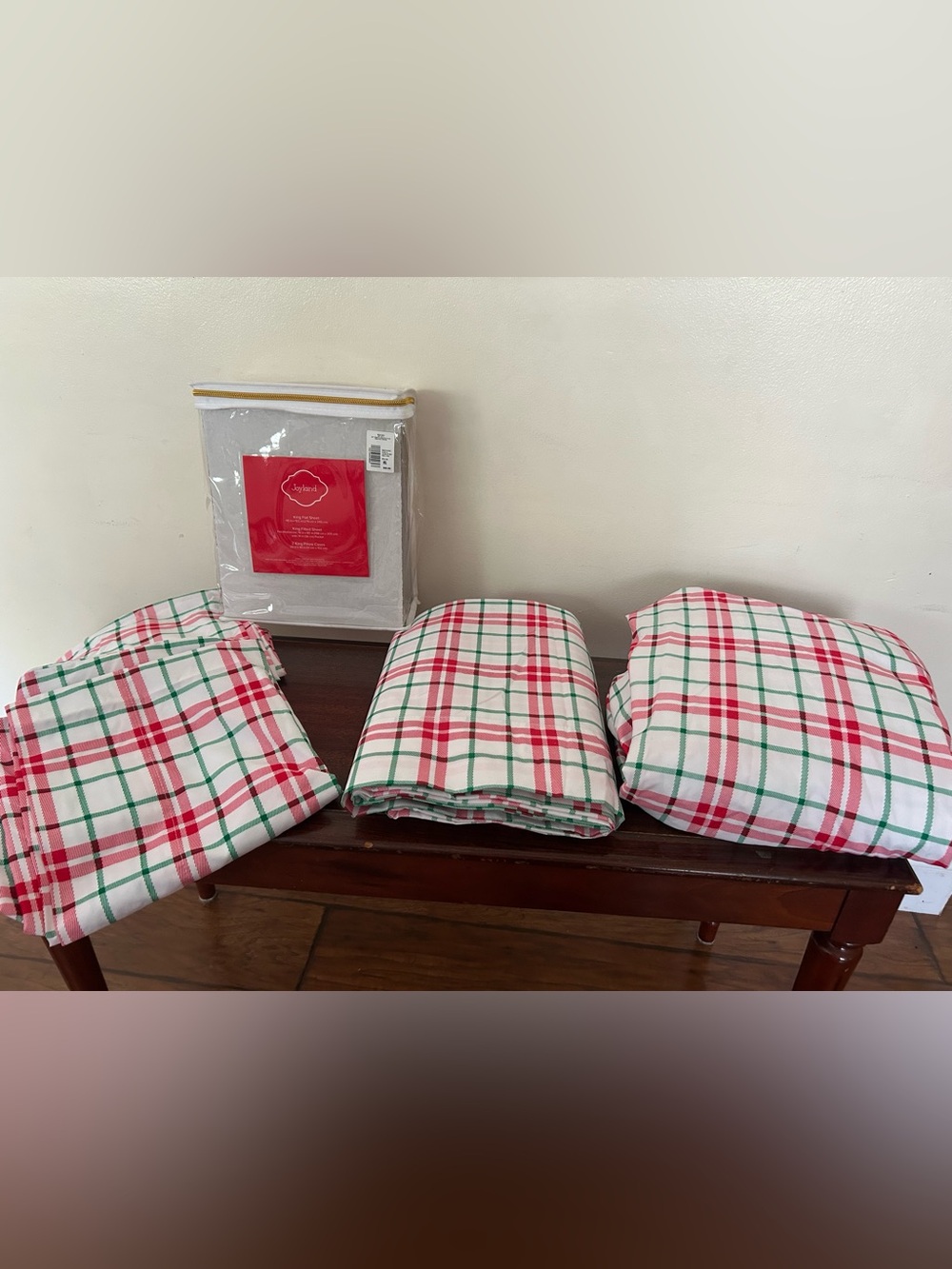 King Sheet Set Christmas Plaid